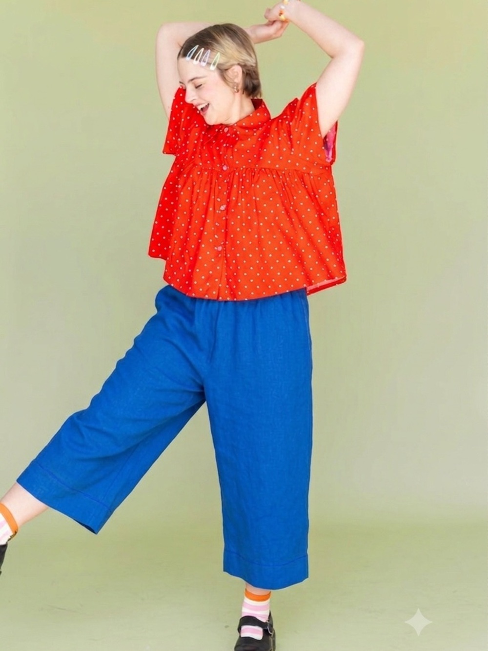 Nettle Studios Mid Easy Pant in Cobalt